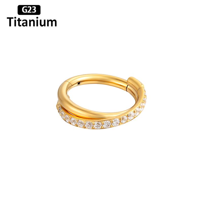 Nuovi Piercing G23 Titanio Cerchio CZ Anello Segmentato Alto Clicker Piercing Septum Anelli Naso Trago Cartilagine Helix Borchie Labbra