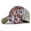 Foreign trade new leopard print cross ponytail hat European and American women ponytail hat sunscreen visor ponytail baseball cap