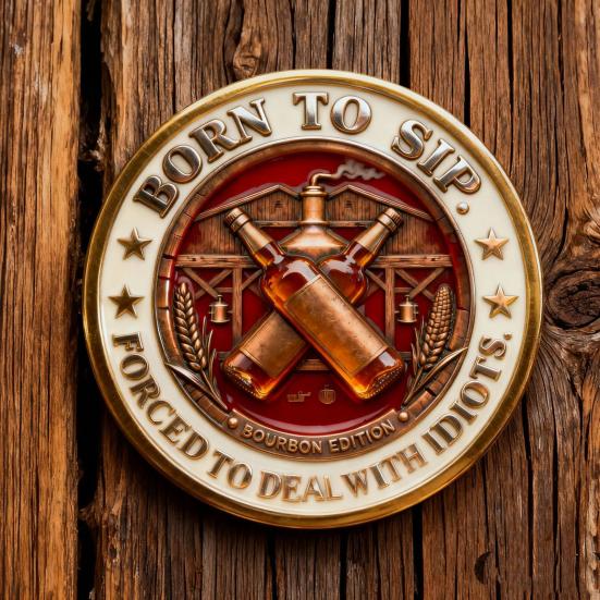 Kolekcjonerska moneta Old Bastards Bourbon Club Dwustronna Vintage Czaszka Pamiątkowa Moneta Klubu Whisky Pamiątka dla Kolekcjonerów Żeton Upominkowy