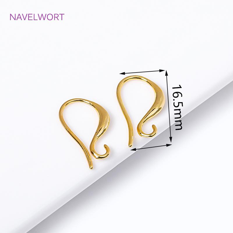 18K Gold Plated Ear Wire DIY Earrings Jewelry Accessories With Outside Loop Rhodium Plated Earring Hooks Earwire Fittings