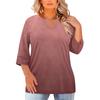 Women's Fashion Casual Round Neck Three-Quarter Sleeve Oversized Print Top