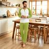 Men's Casual Loose Fit Raglan Sleeve Pajama Set for Sleep and