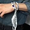 S SY [hand Made] Paisley Bandana Knot Necklace White