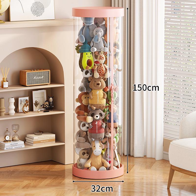 Large Capacity Transparent Toy Storage Bucket for Dolls and Plush Toys