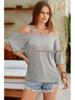 Women's Casual Off-Shoulder Loose Short-Sleeve T-shirt