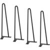 406.4MM Hairpin Furniture Legs, Metal Home DIY Projects for Nightstand, Coffee Table, Desk, 226.8KG Load Capacity with Rubber Floor Protectors, Metal