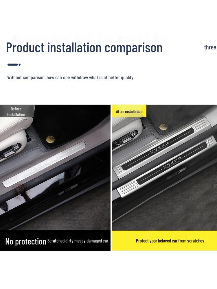 Jike 7X Stainless Steel Door Sill Strips & Pedal Protectors: Interior Upgrade