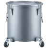 Fryer Grease Bucket, 8 Gal Oil Disposal Caddy with Caster Base, Carbon Steel with Rust-Proof Coating, Oil Transport Container with Lid, Lock Clips,