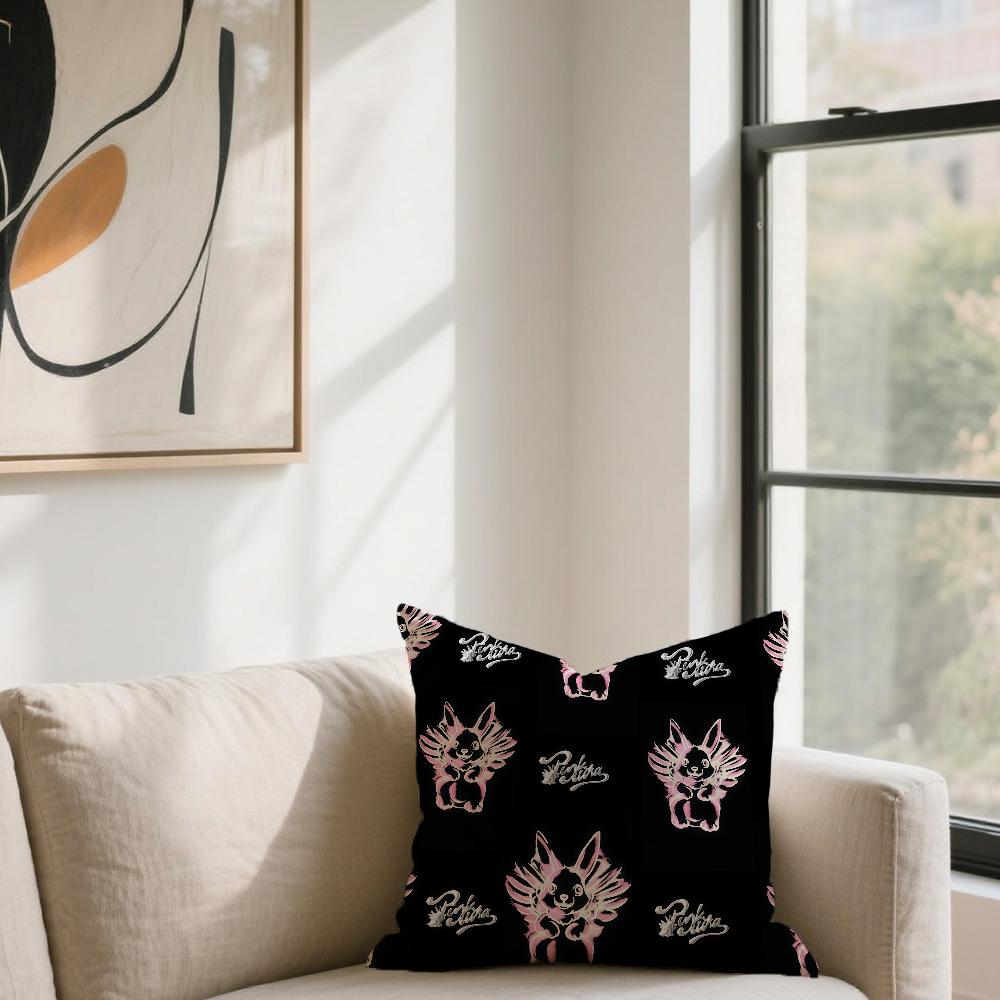 Singer K-Kenia Os Pink Aura Cushion Cover For Sofa Car Office Cafe Soft And Comfortable Double-Sided Printing Pillow Cover