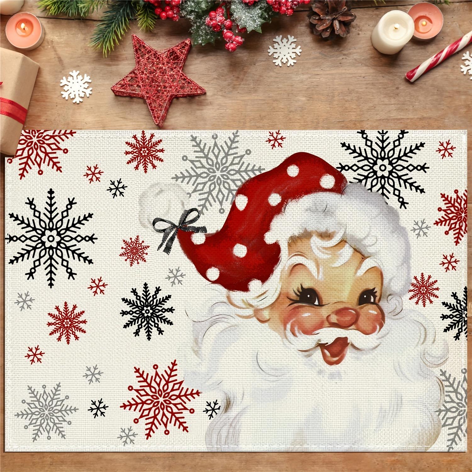 

Рождественский снеговик, подставка под приборы, кухонный коврик, легко очищаемый протектор поверхности для плиты, холодильника, посудомоечной машины, ванной комнаты - праздничный декор стола 45x30cm