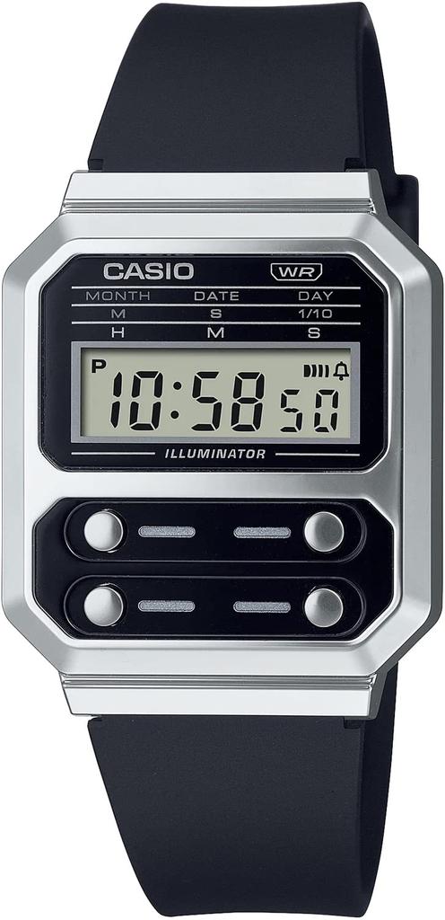 Casio Digital Watch, Retro Design, A100WEF-1A, Men's, International Model, Black, Urethane Strap