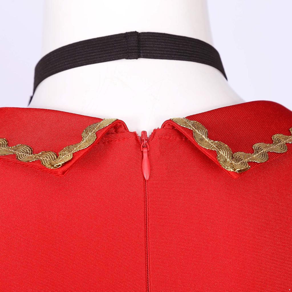 Damen Circus-Zirkusdirektor Rollenspiel Kostüm Langarm Overall Colorblock Patchwork Rock-Bodysuit