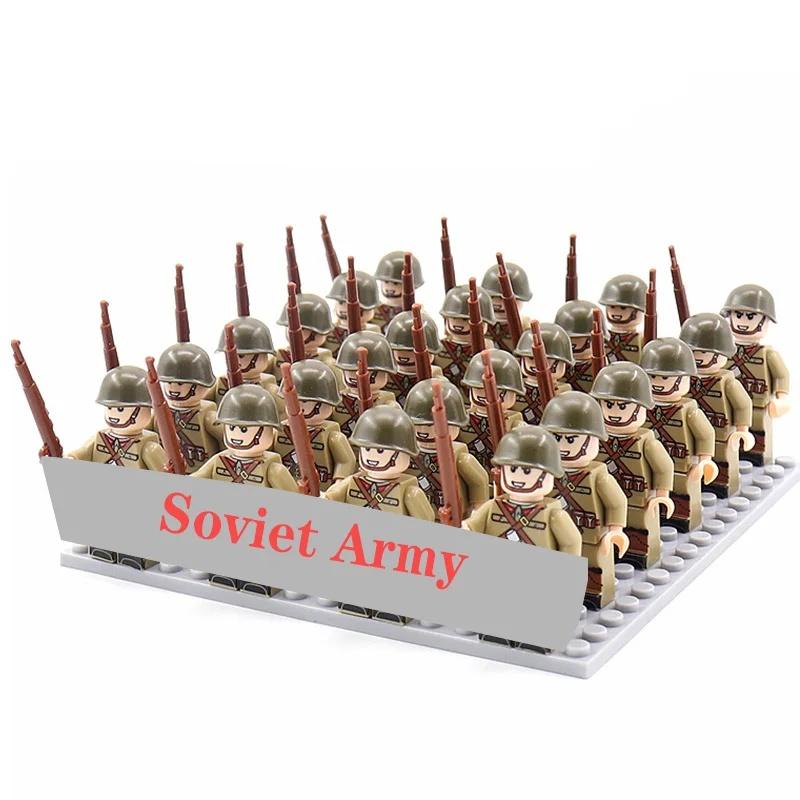 World War II military building blocks, American, Soviet Union, China, British soldiers, action dolls, boy toys, Christmas gifts.