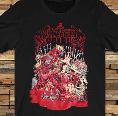 Camiseta Negra de Algodón Mortician Band Regalo para la Familia Talla Única Unisex