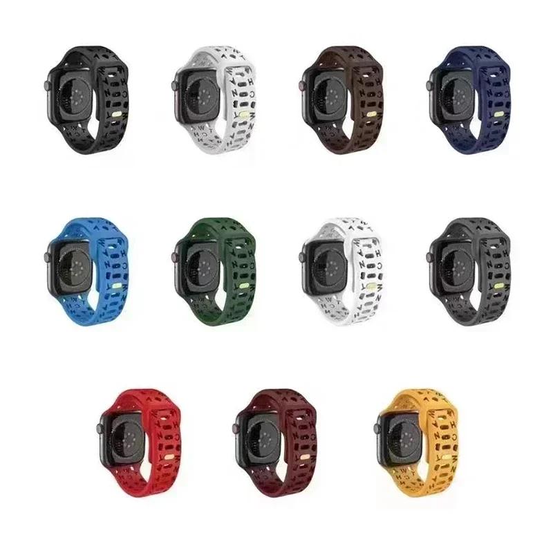 Silicone Sport Band For Apple Watch ultra Band 49mm 40mm 41mm 42mm 49mm 44mm 45mm Rubber correa Strap iwatch series 11 10 9 8 7 Ultra 3 2 1