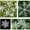 Festival Decorative Hanging Foil Tinsel Snowflake Ornament Pcs Christmas Ornaments 30 White Glitter Artificial Snowflakes