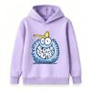 Kids Boys Girls Crewneck Hoodie, Cute Fuzzy Cartoon Monster Aloha Print Casual Long Sleeve Pullover Sweatshirt, Cozy Lightweight Tops For