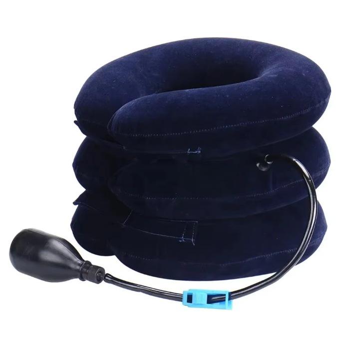 Inflatable Neck Brace with Air Pillow for Cervical Support and Massage