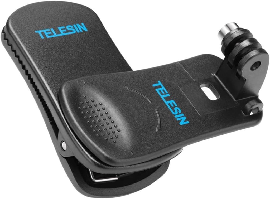 TELESIN Supporto a clip rotante per zaino con tracolla Supporto a clip per action camera compatibile con Max Hero 13 12 11 10 9 8 7 6 5 DJI Osmo Action 3 4 5