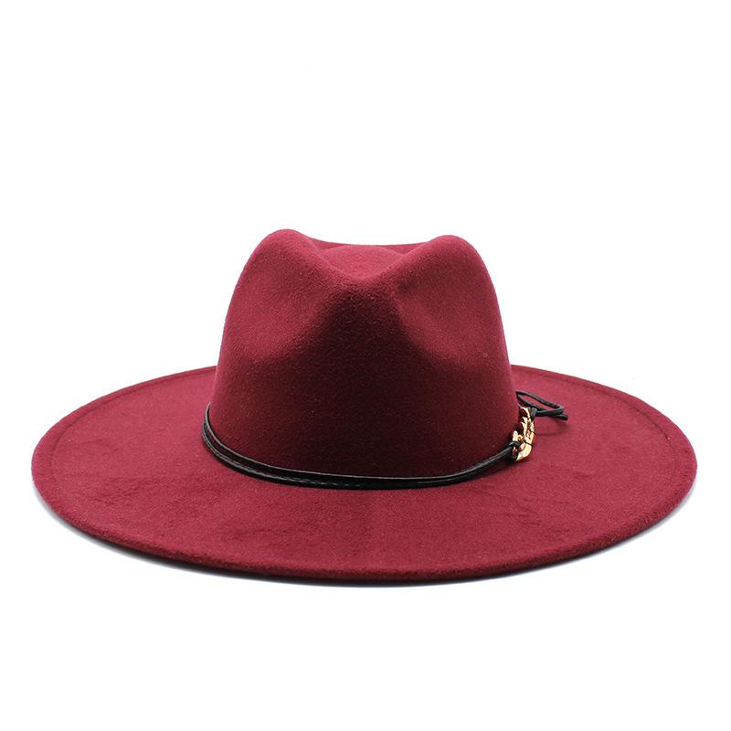 British Style Men And Women Jazz Woolen Hat Big Eave Hat Classic Top Hat