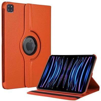 Protective Case - BOOLING - for iPad Pro 11" - Multi-Angle Rotating - Orange Faux Leather - Compatible 2018-2022