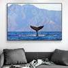 Natural Blue Whale Fish Tail Canvas Painting Wall Art Seascape Animal Killer Whale Posters and Prints for Living Room Home Decor