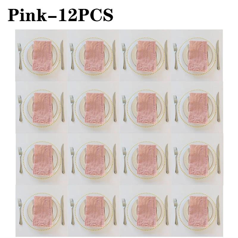 1-24PCS Washable and Reusable Gauze Napkin Ties Elegant and Stylish Ideal for Weddings Christmas and Home Decor