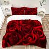 3pcs Rose Petal Bedding Set Down Comforter Cover and Pillowcases, Suitable for Guest Room Home Decoration All Seasons(No Insert) S0819069