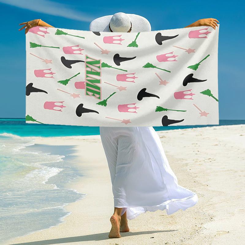 Personalized "Magic Friendship" Beach Towel Microfiber Beach Towel Thin Absorbent for Beach Swimming Yoga Bath Sports. 0910266