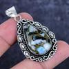 Natural Copper Larimar Gemstone 925 Sterling Silver Jewelry Pendant 2.05" ETC-14292