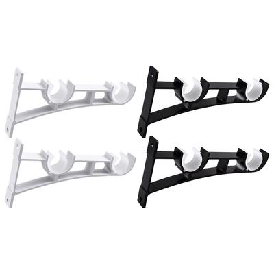 2er-Pack Hochleistungs-Vorhangstangenhalter Aluminiumlegierung Stangenstütze Aufhänger Vorhangstangen-Aufhängungsbeschläge für Wandaufhänger Stütze