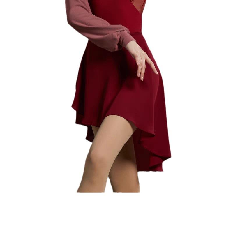 Ballet Dance Skirt Lace-up One-piece Skirt Dance Student Art Test Body Lotus Leaf Gauze Skirt Chiffon Skirt Tights Teacher Skirt