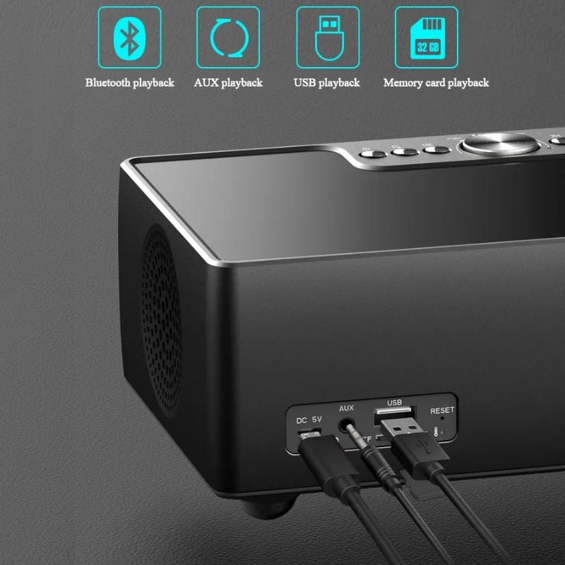 Głośnik Bluetooth wideo Kino domowe K-Song Nagrywanie Dźwięku System Muzyczny z AUX USB TF Budzik Radio FM Wyświetlacz LED 8000 mAh