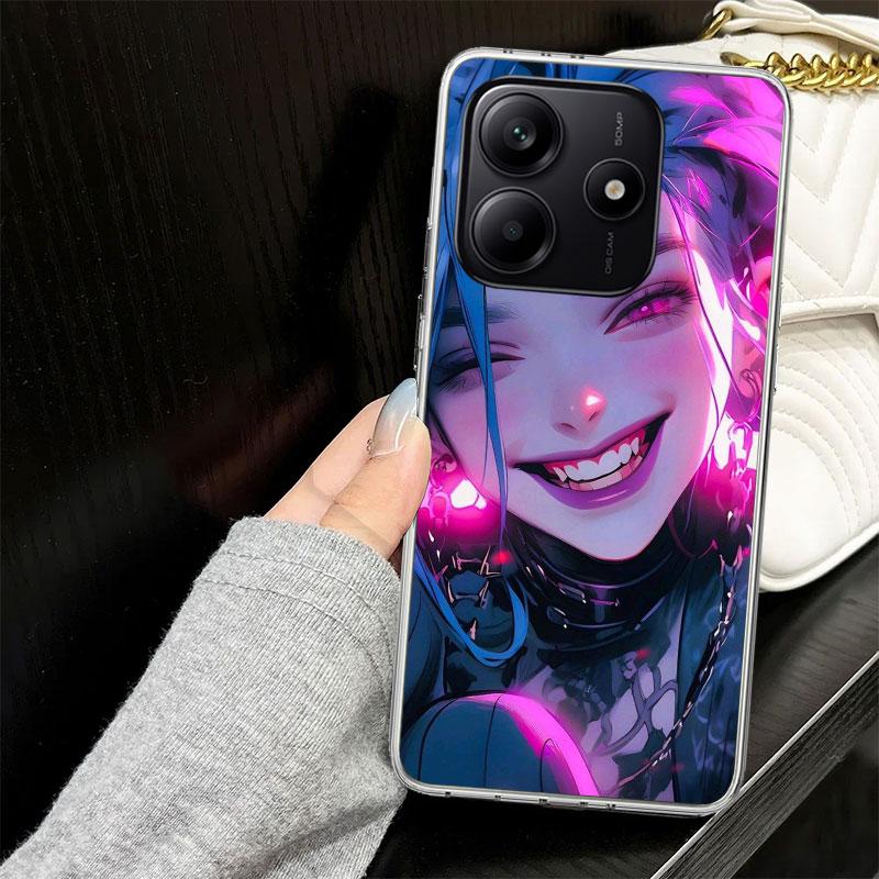 Arcane Jinx Anime Case for Xiaomi Redmi Note 14 13 12 11 Pro Plus Phone Cover 14S 12S 11S 11E 11T 10S 10 9S 9 Silicone Funda