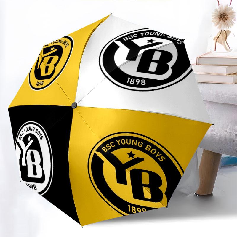 BSC Young Boys pattern, automatic folding umbrella, portable and foldable design, 8 ribs, a Christmas or birthday gift.