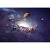 3D Purple Space Nebula Removable Mural Large Cosmic Planet Wallpaper for Bedroom Living Room Wall Mural