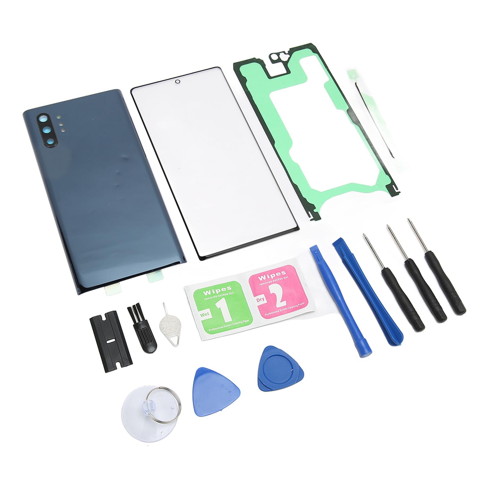 Rear Glass Cover Replacement Perfect Fit Front Outer Glass Screen Cover for Samsung Galaxy Note 10 Plus Black чёрный