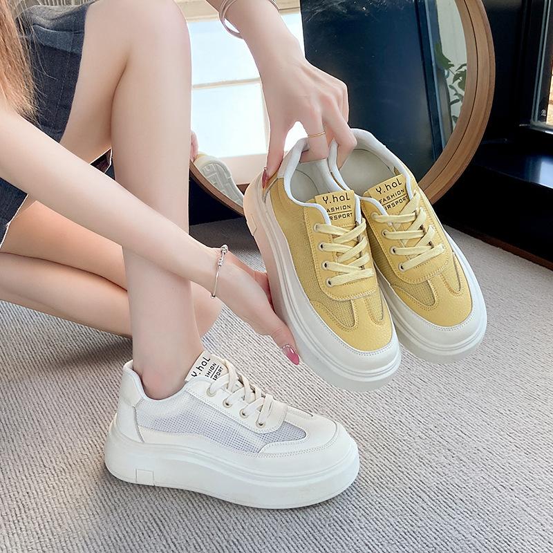 Versatile Breathable Little White Shoes 2025 Summer New Women's Shoes Shoes Popular Mesh Platform Casual Sports Shoes Board Shoes