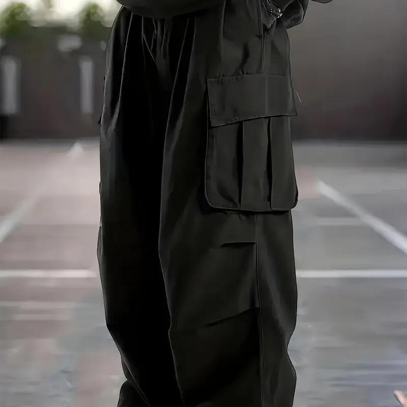 Men's Cross-Border Wide-Leg Joggers, European/American Style Cargo & Drop-Crotch Pants