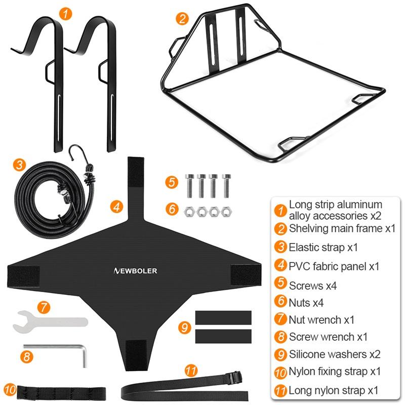 NEWBOLER Fiets Voorrek Drager Fietstassen Tas Bagagerek Beugel Kofferbak MTB Fiets Fietsrek 5kg Laadvermogen