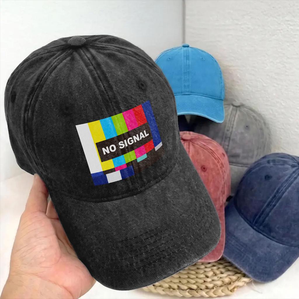 Retro Nostalgia Analog Television No Signal Baseball Cap Unstructured S Distressed Washed Snapback Outdoor Adjustable Fit Hat