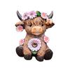 Highland Cow Vase Cute Cow And Flower Resin Vase Decorative Planter Without Drain Hole for Plants Flowers Home Outdoor Indoor Decor