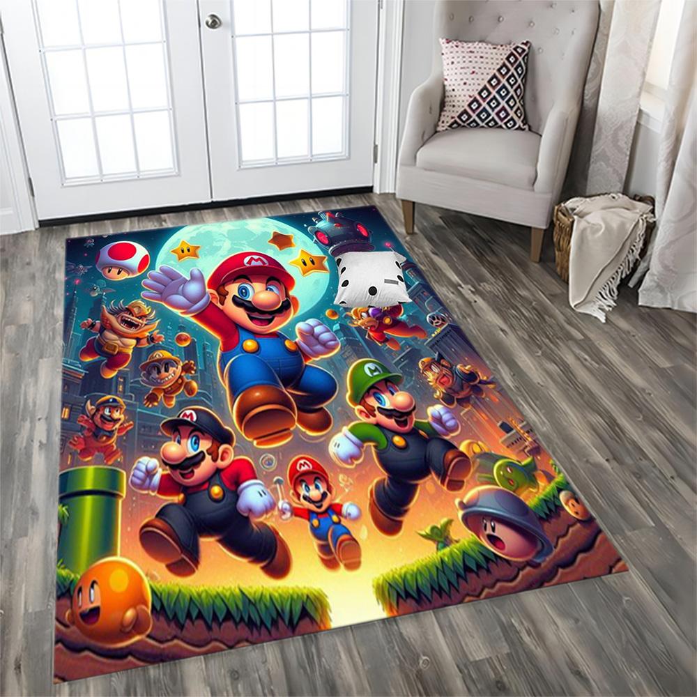 Super Mario Adventure for Living Room rug, Bedroom, Study Room, Hallway Decoration, Perfect for Home Decoration or Holiday Gifts