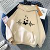 Fashion Butterfly Heartbeat Graphic Print Kangaroo Pocket Hoodie Women's Autunm Winter Warm Sweatshirt Funny Y2k Women Clothing