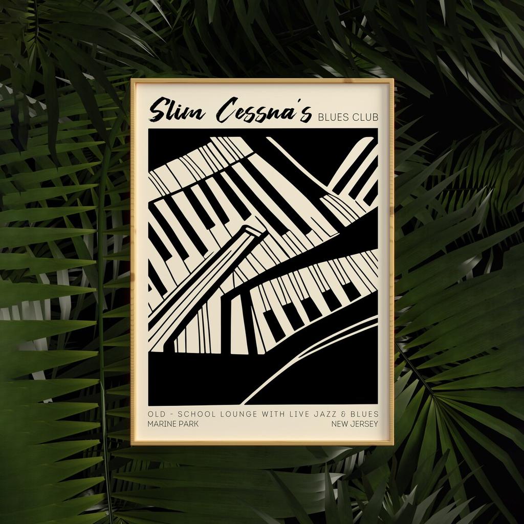 Modernes Jazz-Festival-Musikfestival-Poster, schlichter Stil, bunte Klavierbilder, Leinwanddruck, Poster, Wandkunst, Dekor für Bar