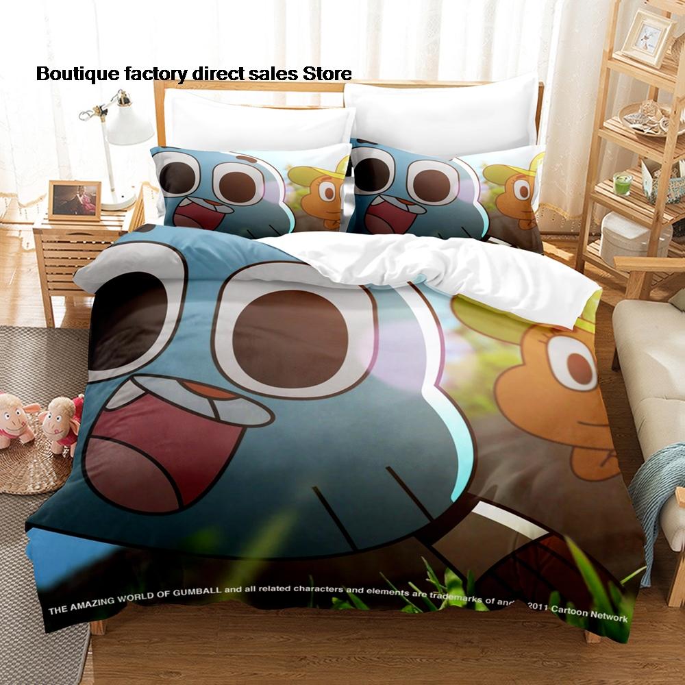 The Amazing World Of Gumball Bedding Set Duvet Cover Pillowcase For Kids Bedroom Decor Twin Full Queen King Size Bed Linen