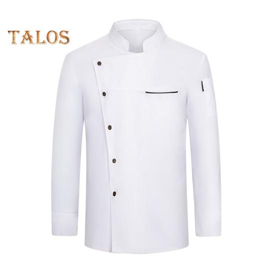 

Униформа шеф-повара с воротником-стойкой, длинный рукав, мужские и женские топы, однотонные, легко чистятся, пальто для кухни ресторанов M белый