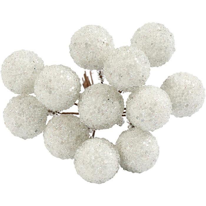 Creativ Company 504413, White, Polymousse, Christmas, 12 Pieces(s), 15mm