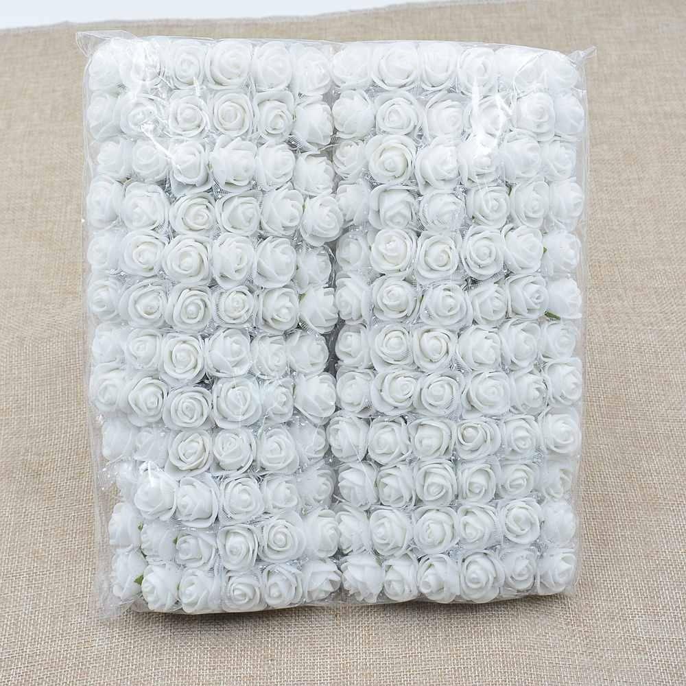 72 buc/lot Flori de trandafir PE Dantelă Flori din spumă Buchet de flori Culoare solidă DIY Coroană Artizanat Flori artificiale JM08 CLE
