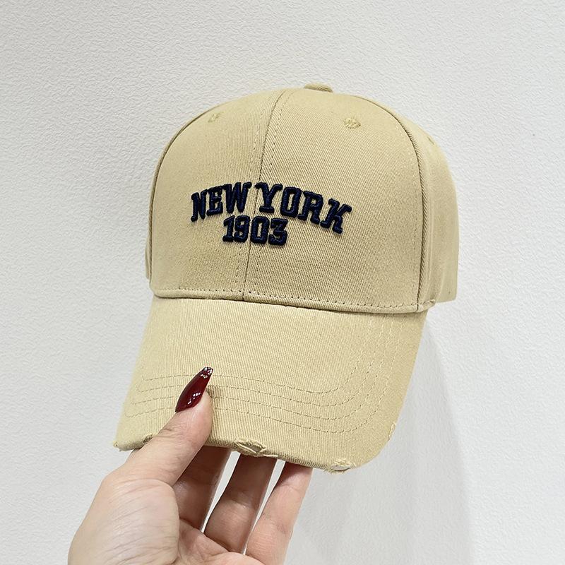Gorra de Béisbol Bordada con Letra, Visera Curva Ajustable Protector Solar Versátil Sombrero de Camionero de Verano